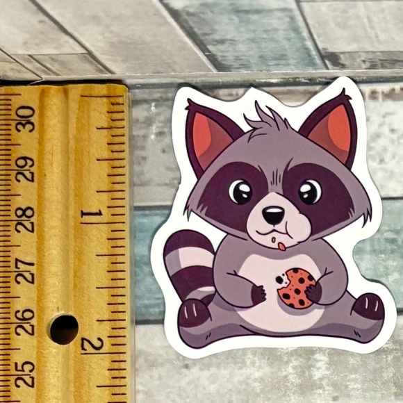 🌀10/$10🌀 Cartoon Raccoon Reusable Waterproof Vinyl Sticker Decal - Picture 1 of 1